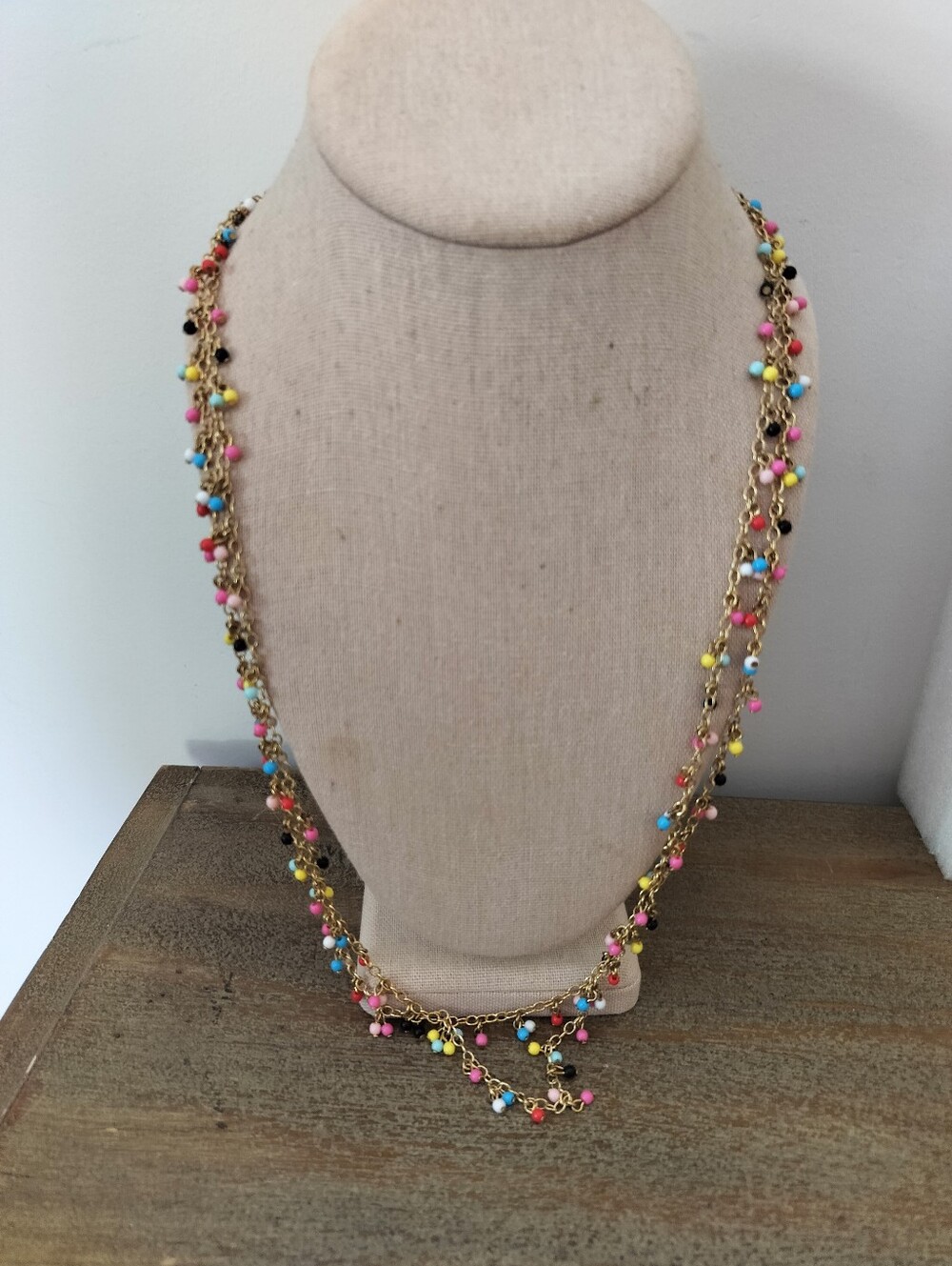 2 Talbots Multicolor Bead Layered Necklace - Women's Jewelry